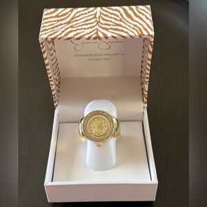Jessica Simpson Gold Stretch Fit Women’s Ring Watch